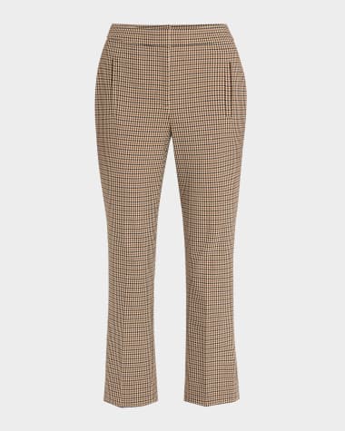 Veronica Beard Arte Cropped Houndstooth Pants