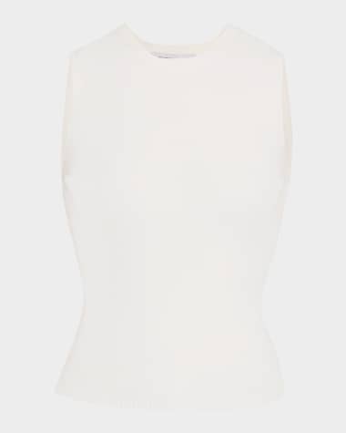 Veronica Beard Sid Ribbed Sleeveless Pullover