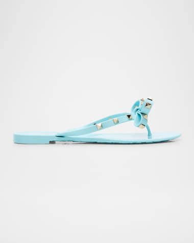 Valentino Garavani Rockstud Jelly Bow Thong Sandals