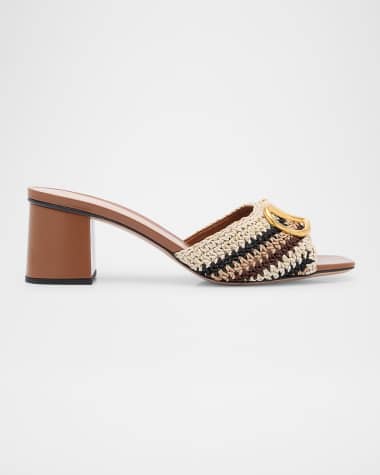 Valentino Garavani VLogo Crochet Slide Sandals