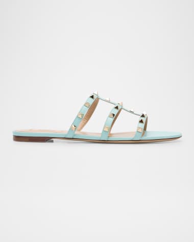 Valentino Garavani Rockstud Leather Caged Slide Sandals