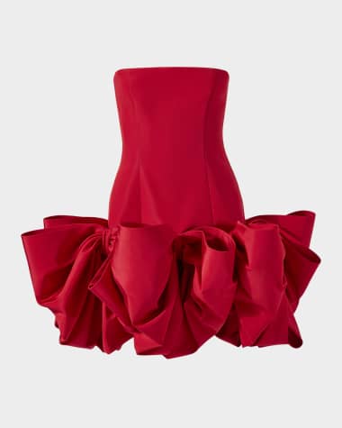 Carolina Herrera Strapless Oversized Bow Mini Dress