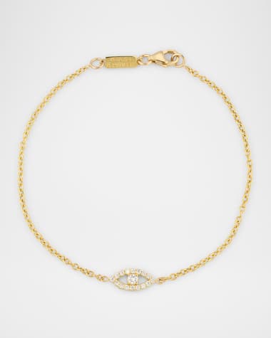 Jennifer Meyer Mini Diamond Open Evil Eye Bracelet