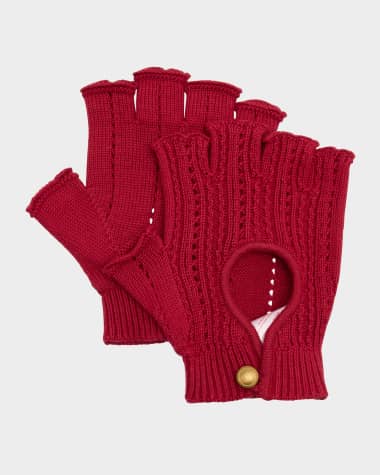 Valentino Garavani Men's Cotton Knit Fingerless Gloves