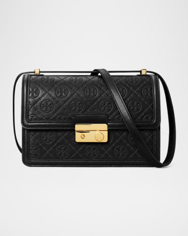 Tory Burch T Monogram Flap Leather Shoulder Bag