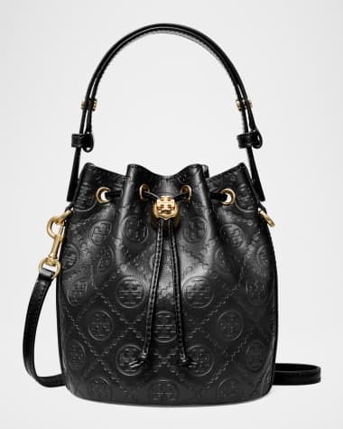 Tory Burch T Monogram Leather Mini Bucket Bag