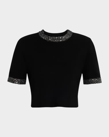A.L.C. Maeve Embellished Short-Sleeve Top