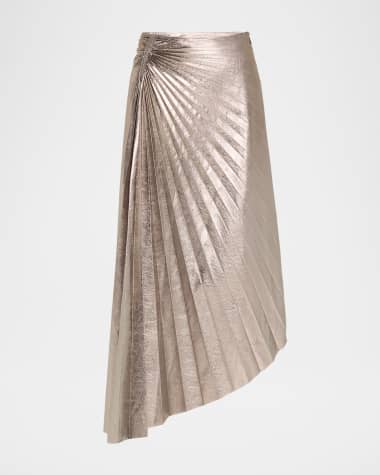 A.L.C. Tracy Metallic Vegan Leather Skirt