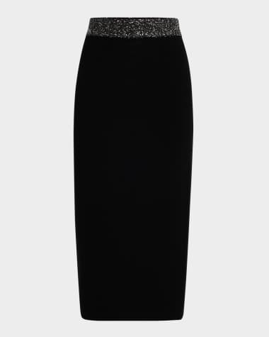A.L.C. Jane Embellished Knit Midi Skirt
