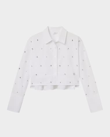 A.L.C. Mackie Boxy Rhinestone Cotton Top