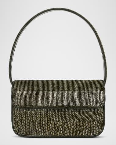 STAUD Tommy Flap Beaded Shoulder Bag
