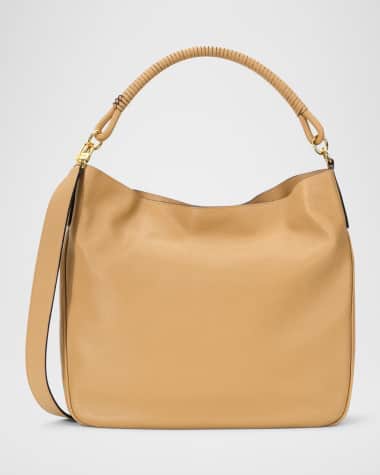 STAUD Perry Calf Leather Hobo Bag