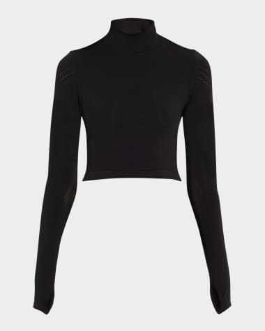 Blanc Noir Seamless Mock-Neck Crop Top