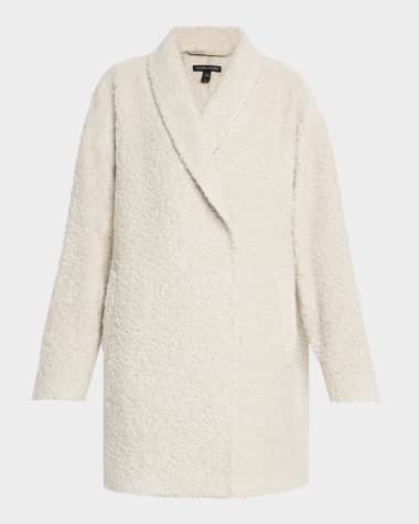 Eileen Fisher Shawl-Collar Curly Alpaca Coat