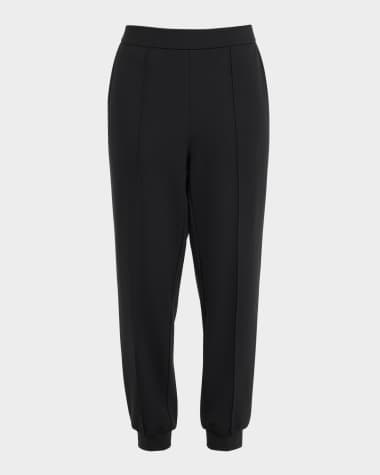 Eileen Fisher Cropped Pintuck Lightweight Ponte Joggers