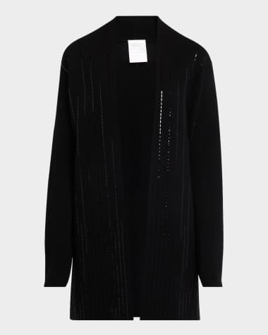 Neiman Marcus Cashmere Collection Cashmere Embellished Double-Knit Cardigan