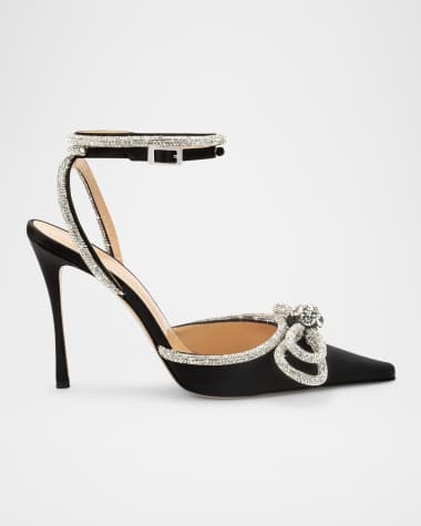 MACH & MACH Stass Double Bow Ankle-Strap Pumps