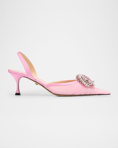 MACH & MACH Galaxy Mesh Crystal Slingback Pumps