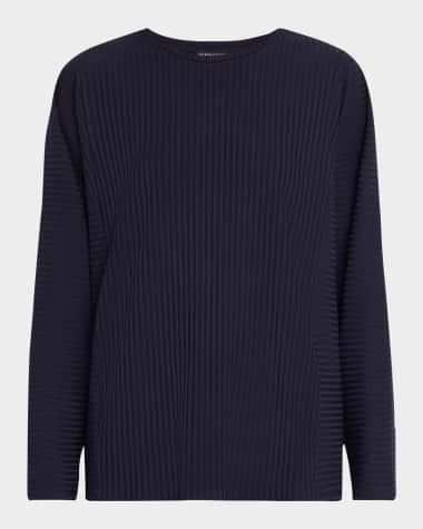 Eileen Fisher Crewneck Textured Stretch Rib Tunic