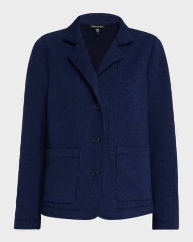 Eileen Fisher Button-Down Organic Cotton Terry Jacket