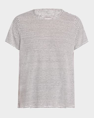 Eileen Fisher Striped Organic Linen Jersey T-Shirt
