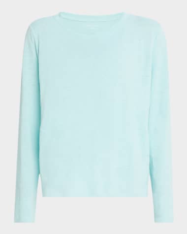 Eileen Fisher Long-Sleeve Organic Linen Jersey Tee