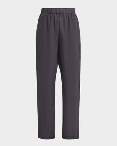 Eileen Fisher Petite High-Rise Tapered Organic Linen Pants