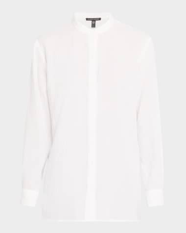 Eileen Fisher Petite Ripple Organic Cotton Shirt