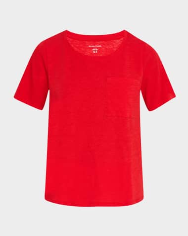 Eileen Fisher Missy Scoop-Neck Pocket Tee