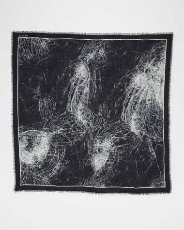 McQueen Smashed Glass-Print Silk Shawl