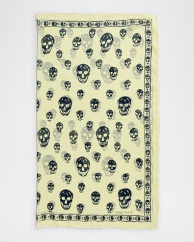 McQueen Classic Skull Silk Scarf