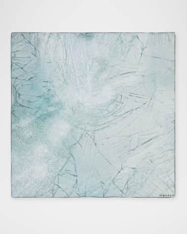 McQueen Smashed Glass-Print Silk Scarf