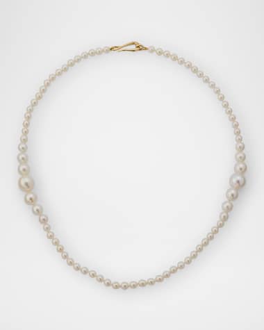 Mizuki 14K Yellow Gold Graduated Freshwater Pearl Necklace, 4-9mm