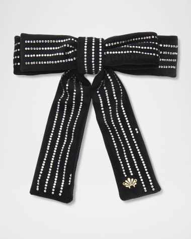Lele Sadoughi Pinestripe Crystal Antoinette Bow