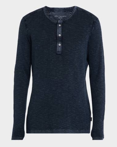 John Varvatos Men's Memphis Waffle Henley Shirt