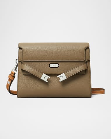 Tory Burch Lee Radziwill Pebbled Leather Shoulder Bag