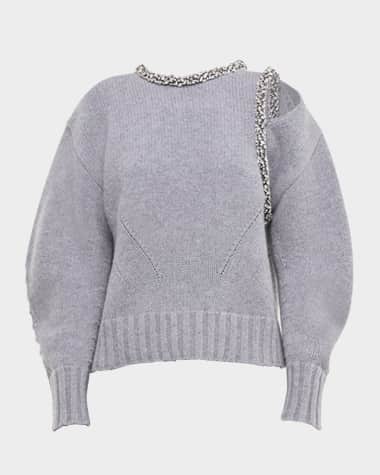 SIMKHAI Monroe Embellished Wool-Cashmere Sweater