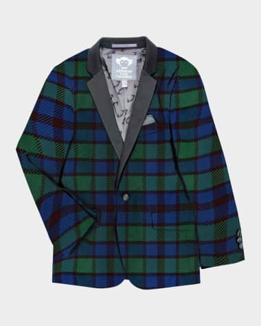 Appaman Boy's Tuxedo Suit Jacket, Plaid, Size 2-12