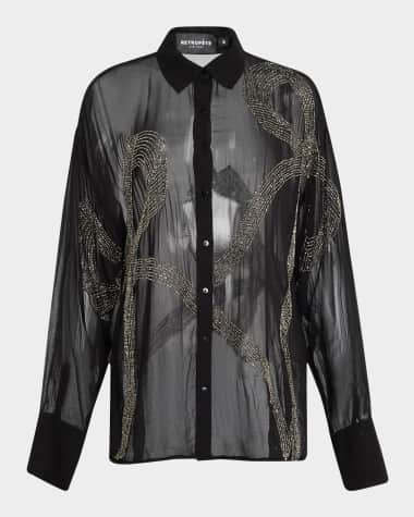 Retrofete Cherish Sheer Embellished Shirt