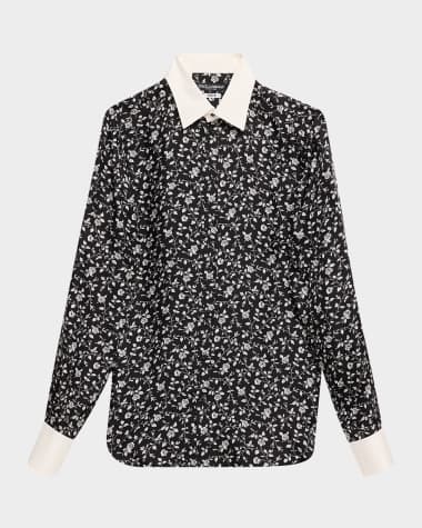 Dolce&Gabbana Men's Floral-Print Dress Shirt