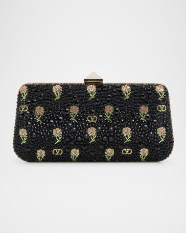 Valentino Garavani Carry Secrets VLOGO Flower Crystals Minaudiere