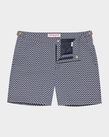 Orlebar Brown Men's Bulldog Roda Geometric Jacquard Swim Shorts