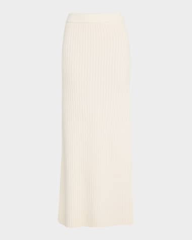 arch4 Lisa Ribbed Cashmere Maxi Skirt