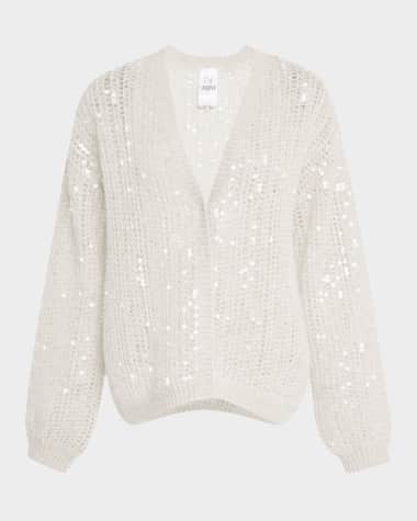 TSE Cashmere Cashmere Open-Weave Sequin Cardigan