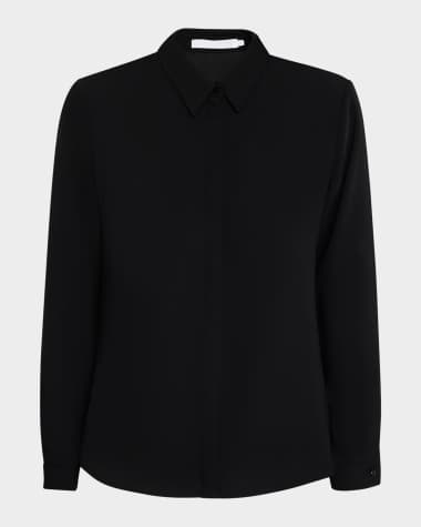 Anne Fontaine Sagane Button-Down Crepe Shirt