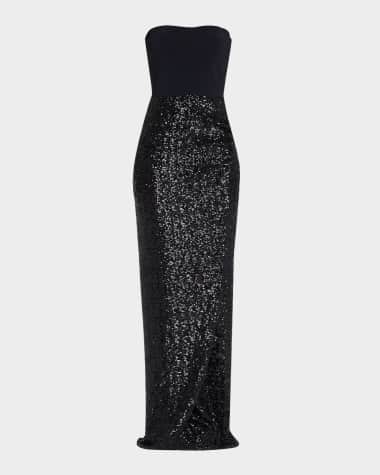 Chiara Boni La Petite Robe Baloc Strapless Sequin Column Gown