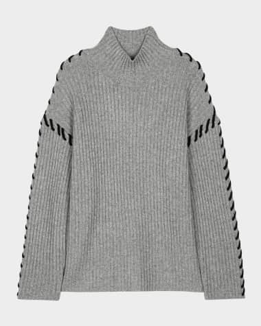 Rails Liam Laced Mock-Neck Sweater