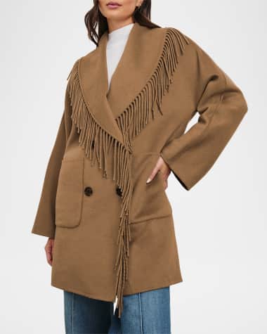 Rails Hugo Double-Breasted Fringe Coat