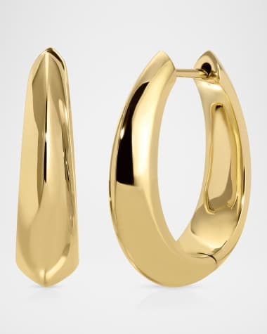 Anita Ko 18K Yellow Gold Plain Oval Hoop Earrings