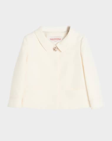 Valentino Garavani Collared Brooch Wool Jacket